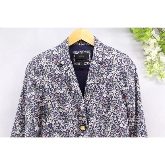 J. Crew Liberty London Women's Blazer June's Meadow Floral Schoolboy Sz 4 - Picture 3 of 10